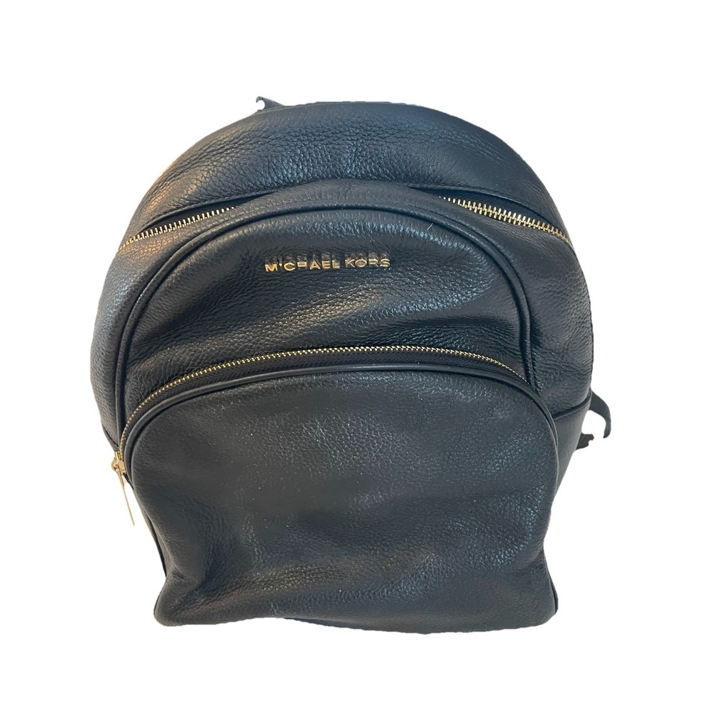 Michael Kors pebbled leather Abbey Backpack Leather Logo - Picture 2 of 13